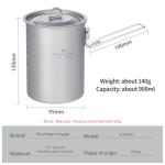 Ultralight 900ml Titanium Camping Pot with Lid