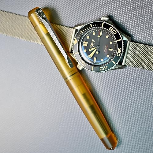 WANERSEN Amber Fountain Pen, Titanium Elegance Pen