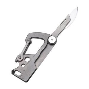 TACRAY Titanium Keychain Clip with Utility Knife
