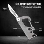 TACRAY Titanium Keychain Clip with Utility Knife