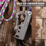 TACRAY Titanium Keychain Clip with Utility Knife