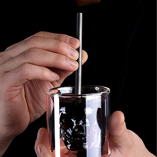 WANERSEN Titanium Drinking Straws with Brush, 7.87