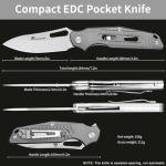 HX OUTDOORS Titanium Folding Pocket Knife EDC