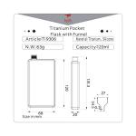 Keith Titanium Pocket Flask with Funnel - 6.8 oz