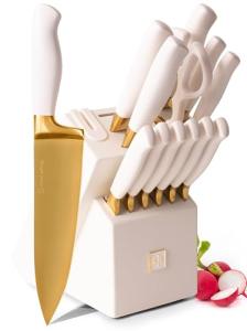 Titanium Coated 14-Piece Gold Knife Set