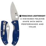 Spyderco Tenacious Blue Titanium Folding Knife