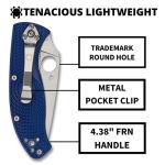 Spyderco Tenacious Blue Titanium Folding Knife