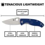 Spyderco Tenacious Blue Titanium Folding Knife