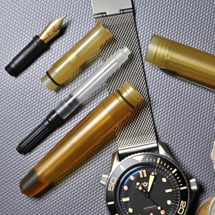 WANERSEN Amber Fountain Pen, Titanium Elegance Pen