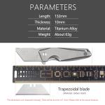 Titanium Folding Utility Knife with Clip and Blades