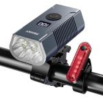 9000 Lumens Rechargeable Titanium Bike Light Set