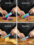 Rainbow Titanium Coated Kitchen Knife Set of 16