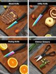 Rainbow Titanium Coated Kitchen Knife Set of 16