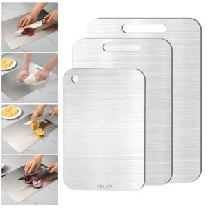 Titanium Cutting Boards - 3 Pack, Double-Sided & Durable