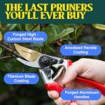 Titanium Ergonomic Pruners for Heavy Duty Gardening
