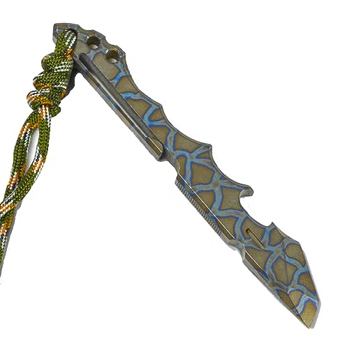 Blue Titanium Pry Bar Crowbar EDC Multi-Tool