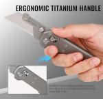Titanium Folding Utility Knife with Extra Blades