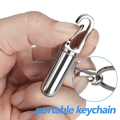 WANERSEN Titanium Keychain Pill Holder Outdoor Camping EDC