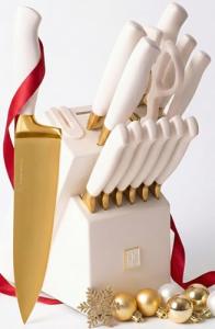 Titanium Coated 14-Piece Gold Knife Set