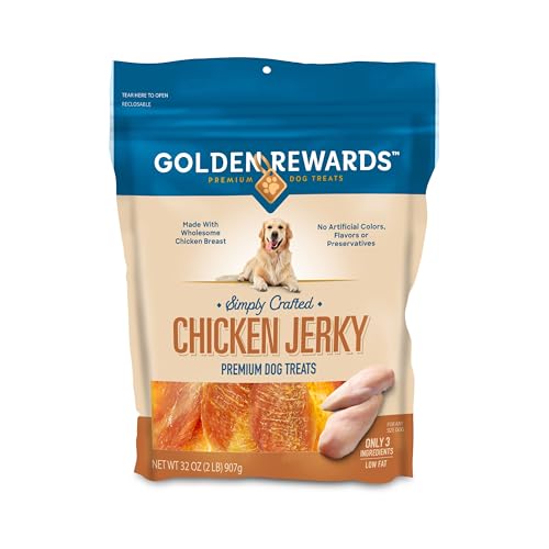 Golden Rewards Chicken Jerky Dog Treat Pack, 32 oz
