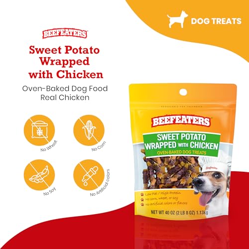 Beefeaters Sweet Potato Wrapped Chicken Dog Treats 40oz