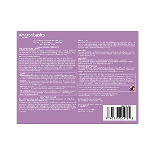 Unscented Flea & Tick Treatment for Large Dogs (45-88 lbs)