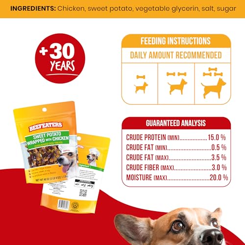 Beefeaters Sweet Potato Wrapped Chicken Dog Treats 40oz