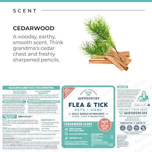 Wondercide Cedarwood Spray for Dogs, Cats, Home - Tick Control, Prevention - 16 oz