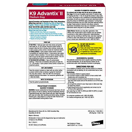 K9 Advantix II Medium Dog Flea & Tick Treatment