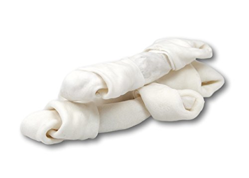 Natural Beef Rawhide Bones for Aggressive Chewers, 16-Pack