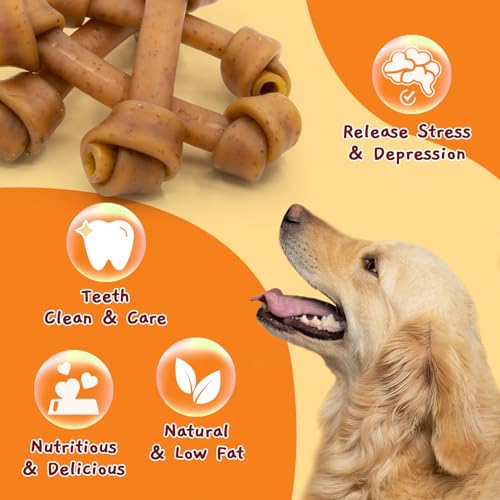 Peanut Butter Bones 6.5'' Dog Chews, 4-Pack