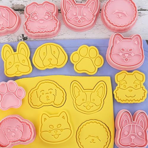 24pcs Cute Dog Cookie Cutters and Stamps Set
