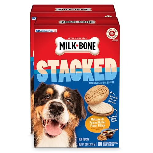Milk-Bone Stacked Dog Treats, Crunchy Biscuit, Peanut Butter