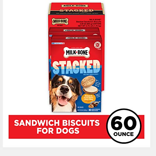 Milk-Bone Stacked Dog Treats, Crunchy Biscuit, Peanut Butter