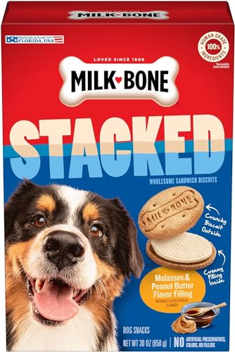 Milk-Bone Stacked Dog Treats, Crunchy Biscuit, Peanut Butter