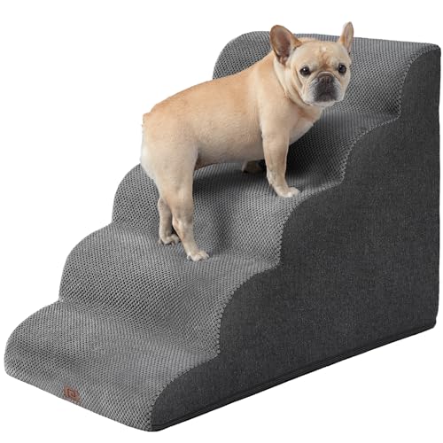 Curved 5-Step Dog Stairs for Small Pets, Non-Slip