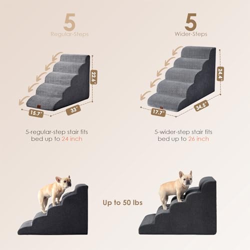 Curved 5-Step Dog Stairs for Small Pets, Non-Slip