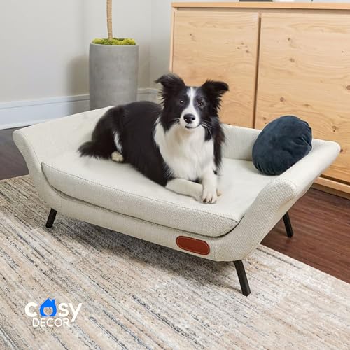 Premium Modern Pet Couch for Medium Dogs - Elevated Sofa with Storage & Pillow