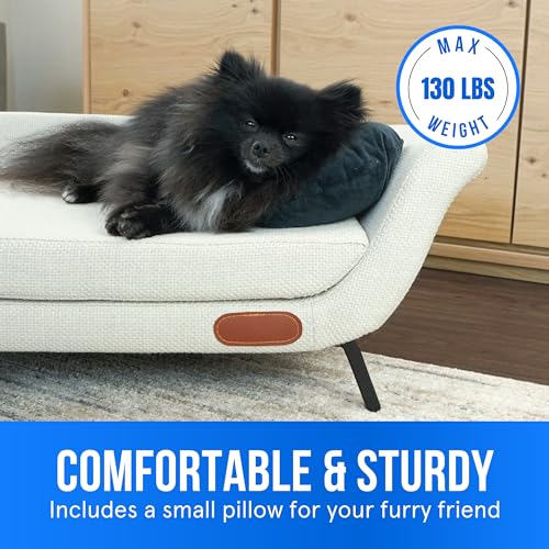 Premium Modern Pet Couch for Medium Dogs - Elevated Sofa with Storage & Pillow