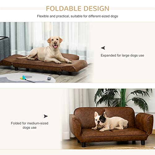 PawHut Pet Sofa Dog Bed Couch, Foldable Cat Lounger