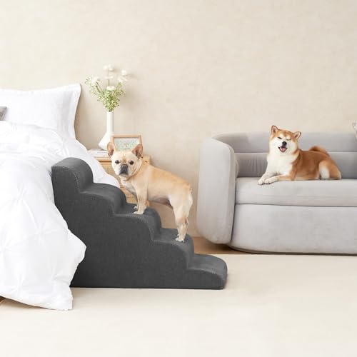 Curved 5-Step Dog Stairs for Small Pets, Non-Slip