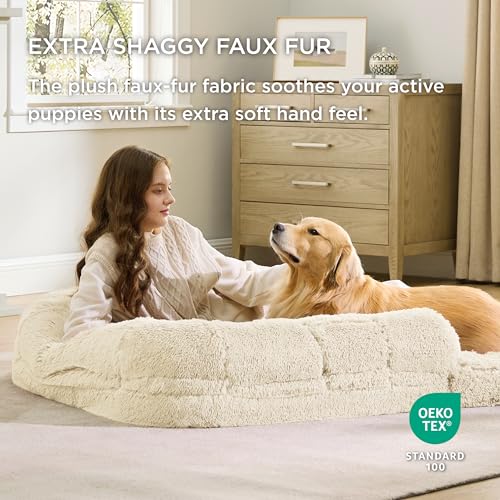 Bedsure Foldable Human Dog Bed, Calming Giant Size