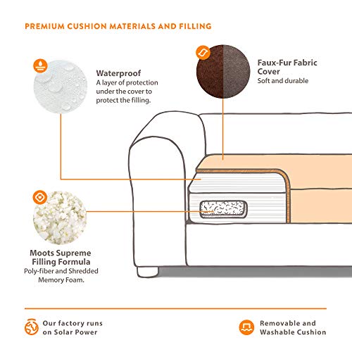 Moots Leatherette Pet Sofa in Espresso, Medium/Large