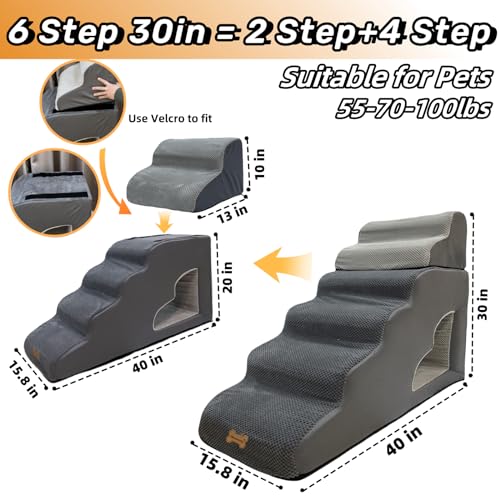 6-step non-slip dog ramp for small dogs