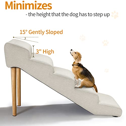 Senneny Dog Stairs, Waterproof, Scratch Resistant, Light Beige