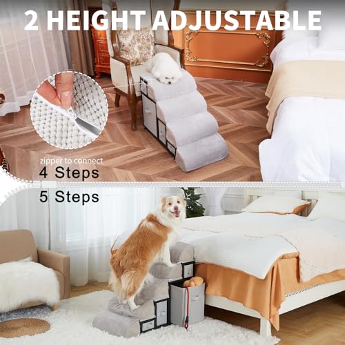 DOICAH 26" Pet Stairs for Medium/Small Dogs & Cats