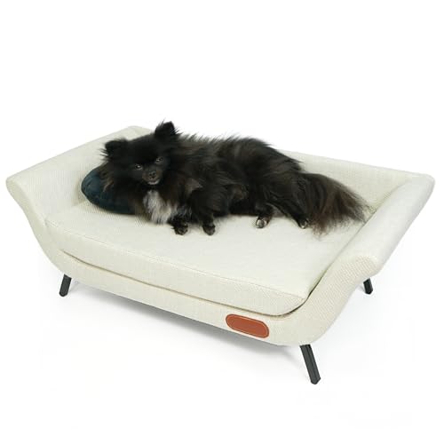 Premium Modern Pet Couch for Medium Dogs - Elevated Sofa with Storage & Pillow