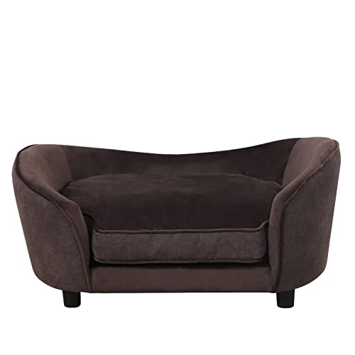 Velvet & Linen Pet Sofa Bed for Small Pets