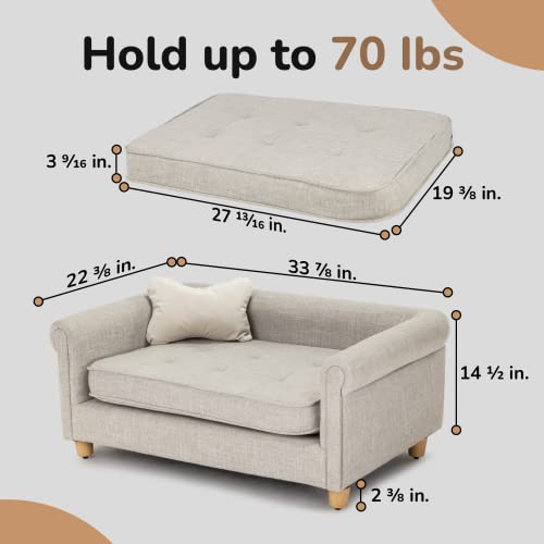 Dog Sofa Bed for Medium Dogs, Soft Velvety Couch