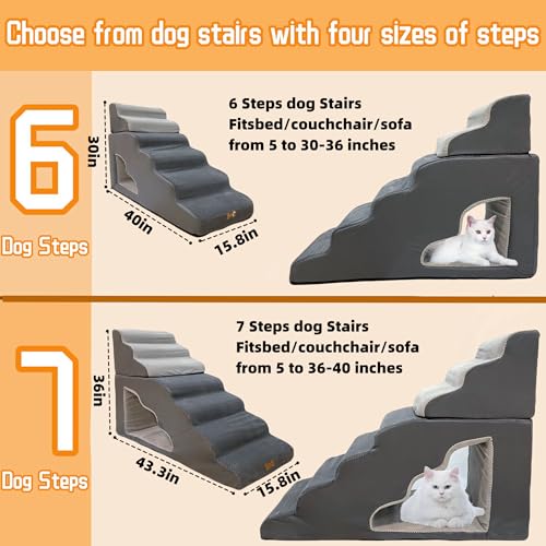 6-step non-slip dog ramp for small dogs